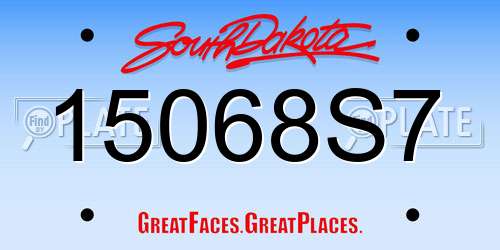 15068S7 South Dakota License Plate