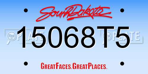 15068T5 South Dakota License Plate