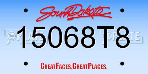15068T8 South Dakota License Plate