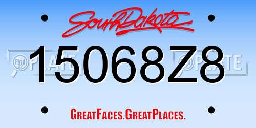 15068Z8 South Dakota License Plate