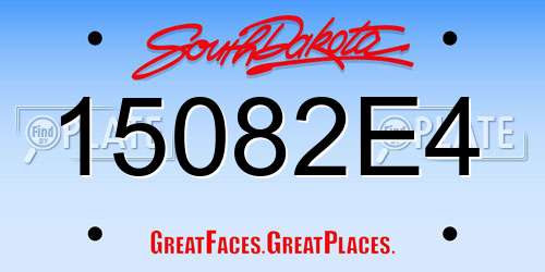 15082E4 South Dakota License Plate