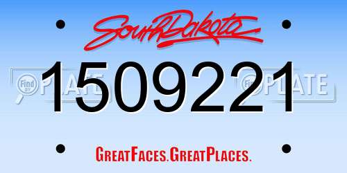 1509221 South Dakota License Plate