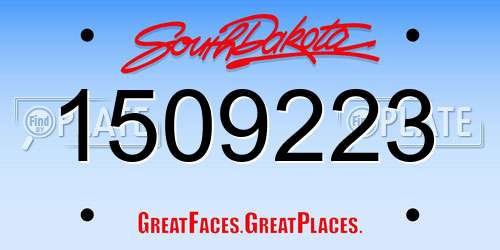 1509223 South Dakota License Plate