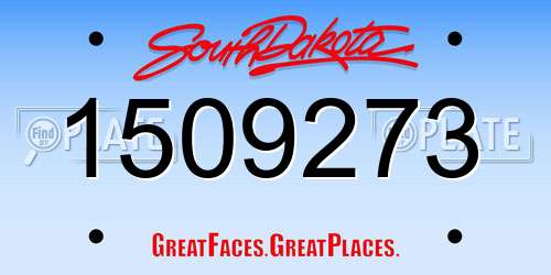 1509273 South Dakota License Plate