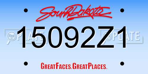 15092Z1 South Dakota License Plate