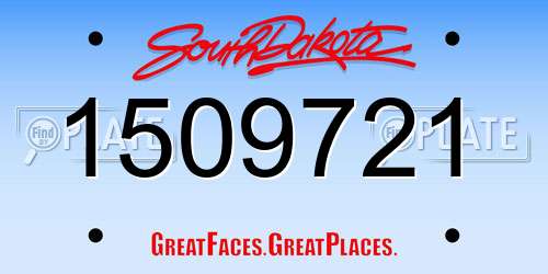 1509721 South Dakota License Plate