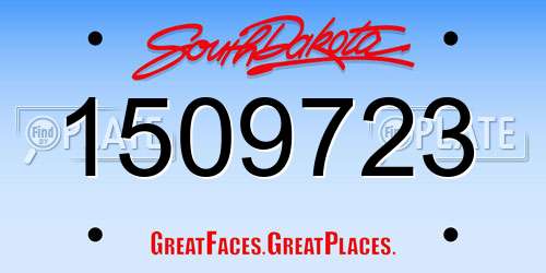 1509723 South Dakota License Plate