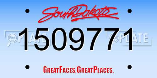 1509771 South Dakota License Plate