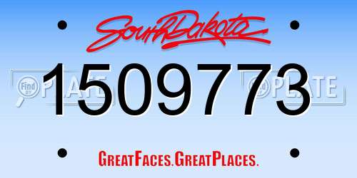 1509773 South Dakota License Plate