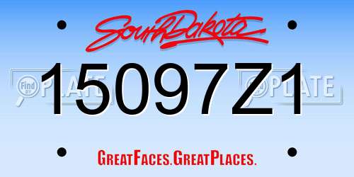 15097Z1 South Dakota License Plate