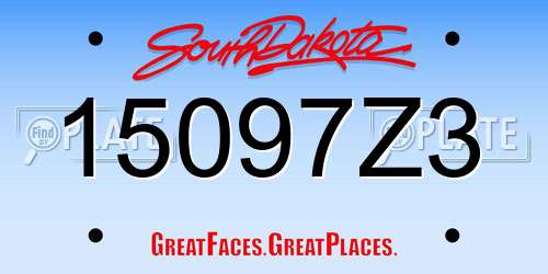 15097Z3 South Dakota License Plate
