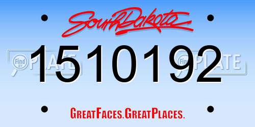 1510192 South Dakota License Plate