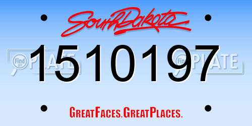 1510197 South Dakota License Plate