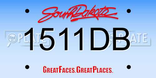 1511DB South Dakota License Plate