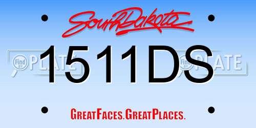 1511DS South Dakota License Plate
