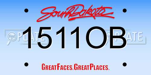 1511OB South Dakota License Plate