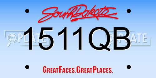1511QB South Dakota License Plate