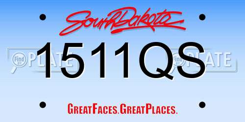 1511QS South Dakota License Plate