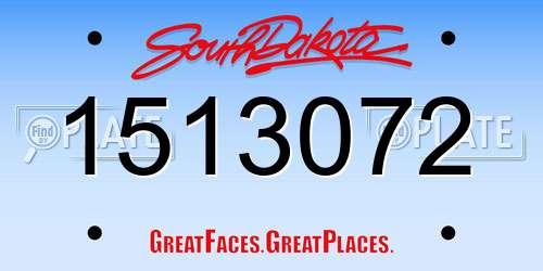 1513072 South Dakota License Plate