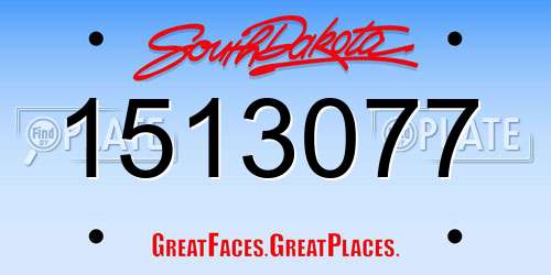 1513077 South Dakota License Plate