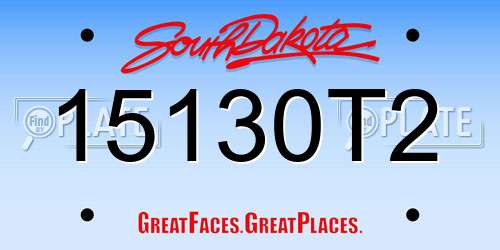 15130T2 South Dakota License Plate
