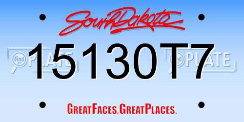 15130T7 South Dakota License Plate
