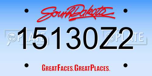 15130Z2 South Dakota License Plate