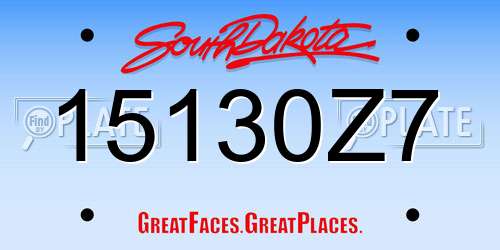 15130Z7 South Dakota License Plate