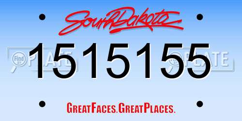 1515155 South Dakota License Plate