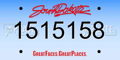 1515158 South Dakota License Plate