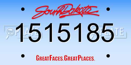 1515185 South Dakota License Plate