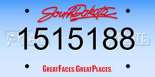 1515188 South Dakota License Plate