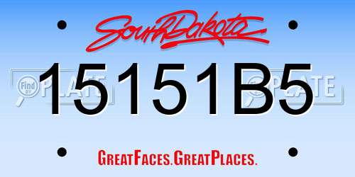 15151B5 South Dakota License Plate
