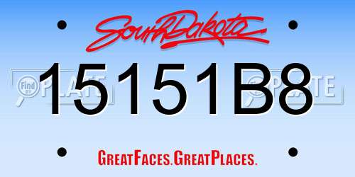 15151B8 South Dakota License Plate