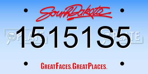 15151S5 South Dakota License Plate