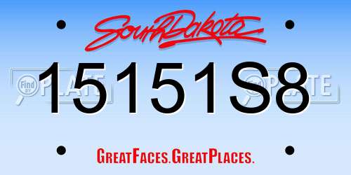 15151S8 South Dakota License Plate