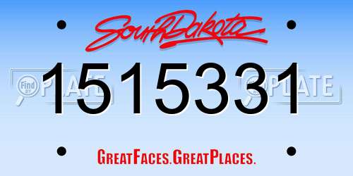 1515331 South Dakota License Plate