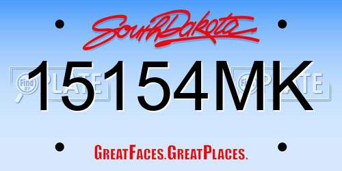 15154MK South Dakota License Plate