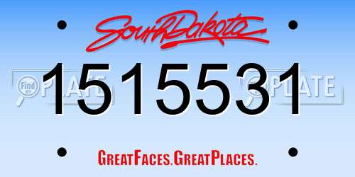 1515531 South Dakota License Plate