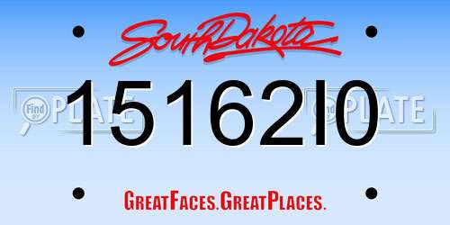15162I0 South Dakota License Plate