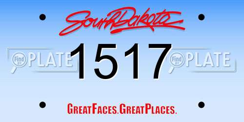 1517 South Dakota License Plate