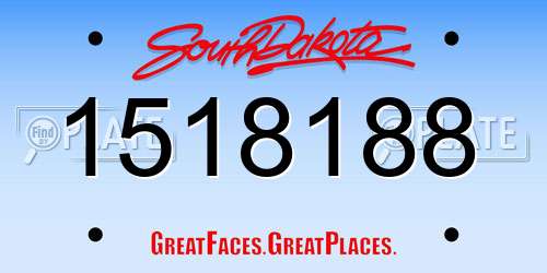1518188 South Dakota License Plate