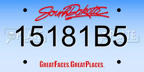 15181B5 South Dakota License Plate