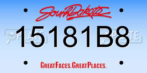 15181B8 South Dakota License Plate