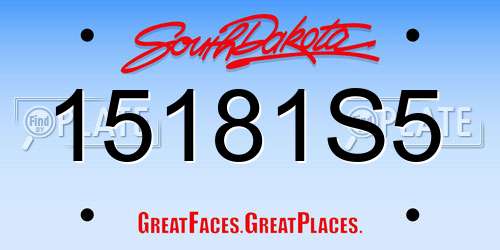15181S5 South Dakota License Plate