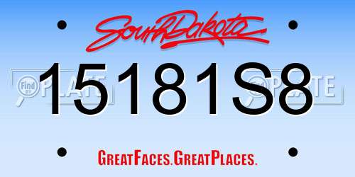 15181S8 South Dakota License Plate