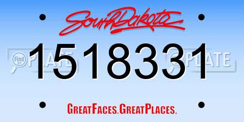 1518331 South Dakota License Plate