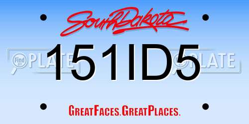 151ID5 South Dakota License Plate