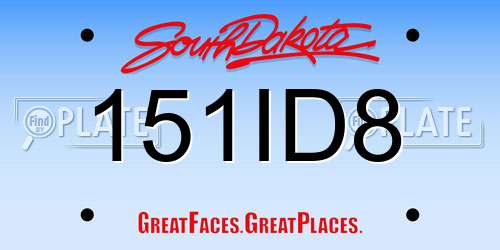 151ID8 South Dakota License Plate