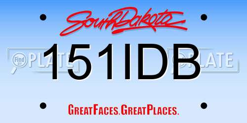 151IDB South Dakota License Plate